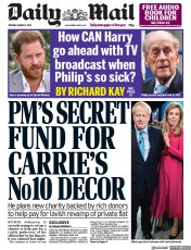 Daily Mail () Newspaper Front Page for 2 March 2021