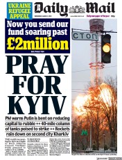 Daily Mail () Newspaper Front Page for 2 March 2022