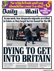 Daily Mail () Newspaper Front Page for 2 April 2014