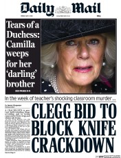 Daily Mail () Newspaper Front Page for 2 May 2014