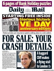 Daily Mail () Newspaper Front Page for 2 May 2015