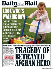 Daily Mail () Newspaper Front Page for 2 May 2016
