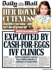 Daily Mail () Newspaper Front Page for 2 May 2017