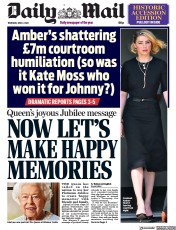 Daily Mail () Newspaper Front Page for 2 June 2022