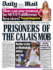 Daily Mail () Newspaper Front Page for 2 July 2015