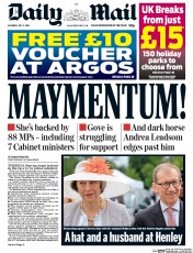 Daily Mail () Newspaper Front Page for 2 July 2016