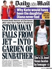 Daily Mail () Newspaper Front Page for 2 July 2019
