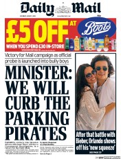 Daily Mail () Newspaper Front Page for 2 August 2014