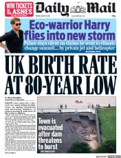 Daily Mail () Newspaper Front Page for 2 August 2019