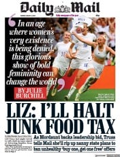 Daily Mail () Newspaper Front Page for 2 August 2022