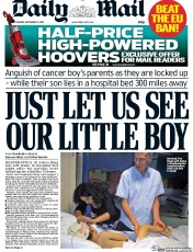 Daily Mail () Newspaper Front Page for 2 September 2014