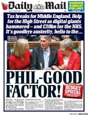 Daily Mail () Newspaper Front Page for 30 October 2018