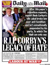 Daily Mail () Newspaper Front Page for 30 October 2020