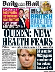 Daily Mail () Newspaper Front Page for 30 October 2021