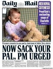 Daily Mail () Newspaper Front Page for 30 November 2015