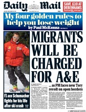 Daily Mail () Newspaper Front Page for 30 December 2013