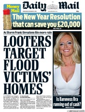 Daily Mail () Newspaper Front Page for 30 December 2015