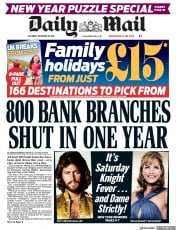 Daily Mail () Newspaper Front Page for 30 December 2017