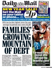 Daily Mail () Newspaper Front Page for 30 December 2022