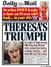 Daily Mail () Newspaper Front Page for 30 January 2019