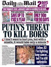 Daily Mail () Newspaper Front Page for 30 January 2023