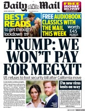 Daily Mail () Newspaper Front Page for 30 March 2020
