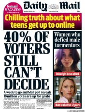 Daily Mail () Newspaper Front Page for 30 April 2015