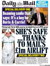 Daily Mail () Newspaper Front Page for 30 April 2020