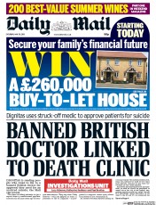 Daily Mail () Newspaper Front Page for 30 May 2015