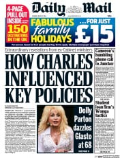 Daily Mail () Newspaper Front Page for 30 June 2014