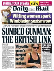Daily Mail () Newspaper Front Page for 30 June 2015