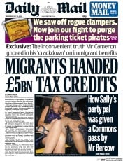 Daily Mail () Newspaper Front Page for 30 July 2014
