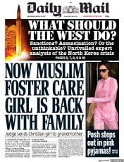 Daily Mail () Newspaper Front Page for 30 August 2017