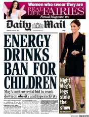 Daily Mail () Newspaper Front Page for 30 August 2018