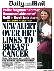 Daily Mail () Newspaper Front Page for 30 August 2019