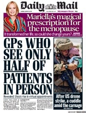 Daily Mail () Newspaper Front Page for 30 August 2021