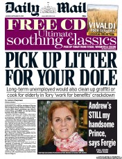 Daily Mail () Newspaper Front Page for 30 September 2013