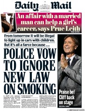 Daily Mail () Newspaper Front Page for 30 September 2015