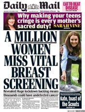 Daily Mail () Newspaper Front Page for 30 September 2020