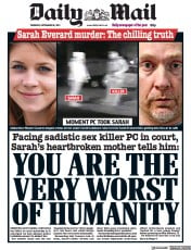 Daily Mail () Newspaper Front Page for 30 September 2021