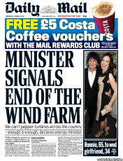 Daily Mail () Newspaper Front Page for 31 October 2012