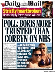 Daily Mail () Newspaper Front Page for 31 October 2019