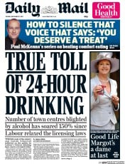 Daily Mail () Newspaper Front Page for 31 December 2013