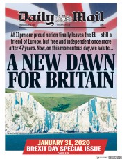 Daily Mail () Newspaper Front Page for 31 January 2020