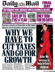 Daily Mail () Newspaper Front Page for 31 January 2023