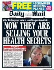 Daily Mail () Newspaper Front Page for 31 March 2015