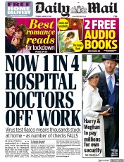 Daily Mail () Newspaper Front Page for 31 March 2020