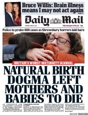 Daily Mail () Newspaper Front Page for 31 March 2022