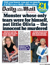 Daily Mail () Newspaper Front Page for 31 March 2023
