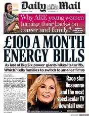 Daily Mail () Newspaper Front Page for 31 May 2018